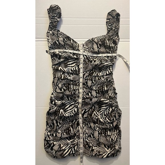 Wilfred by Aritzia animal print ruched mini dress size 2 - Picture 8 of 10